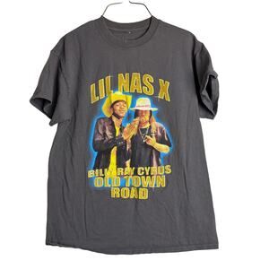 The Thread Shop Lil Nas x Billy Ray Cyrus Old Town Road‎ Graphic T-shirt MEDIUM